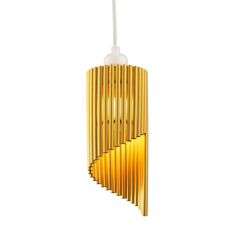 26cm H Metal Rectangle Pendant Shade ( Screw On ) in Gold