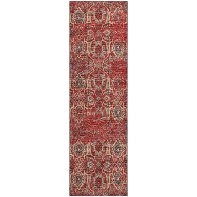 Premium Machine Washable Alliah AMF95 Red Rug