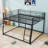 Metal Bunk Bed With Ldder,Slats And Guardrail-903544064