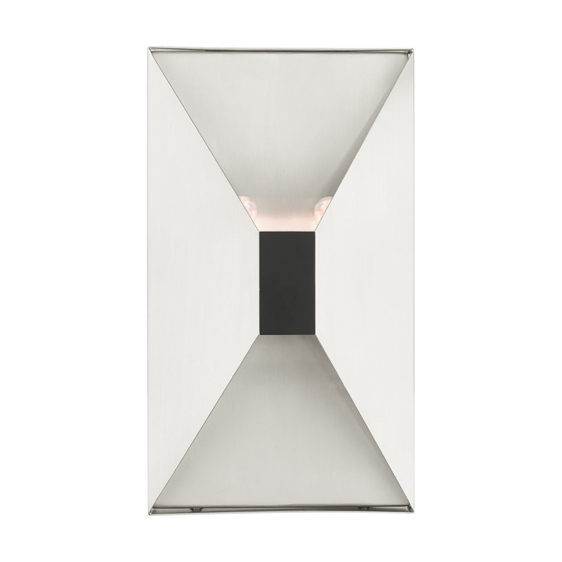 Engela Steel Flush Mounted Sconce, Brushed Nickel/Black