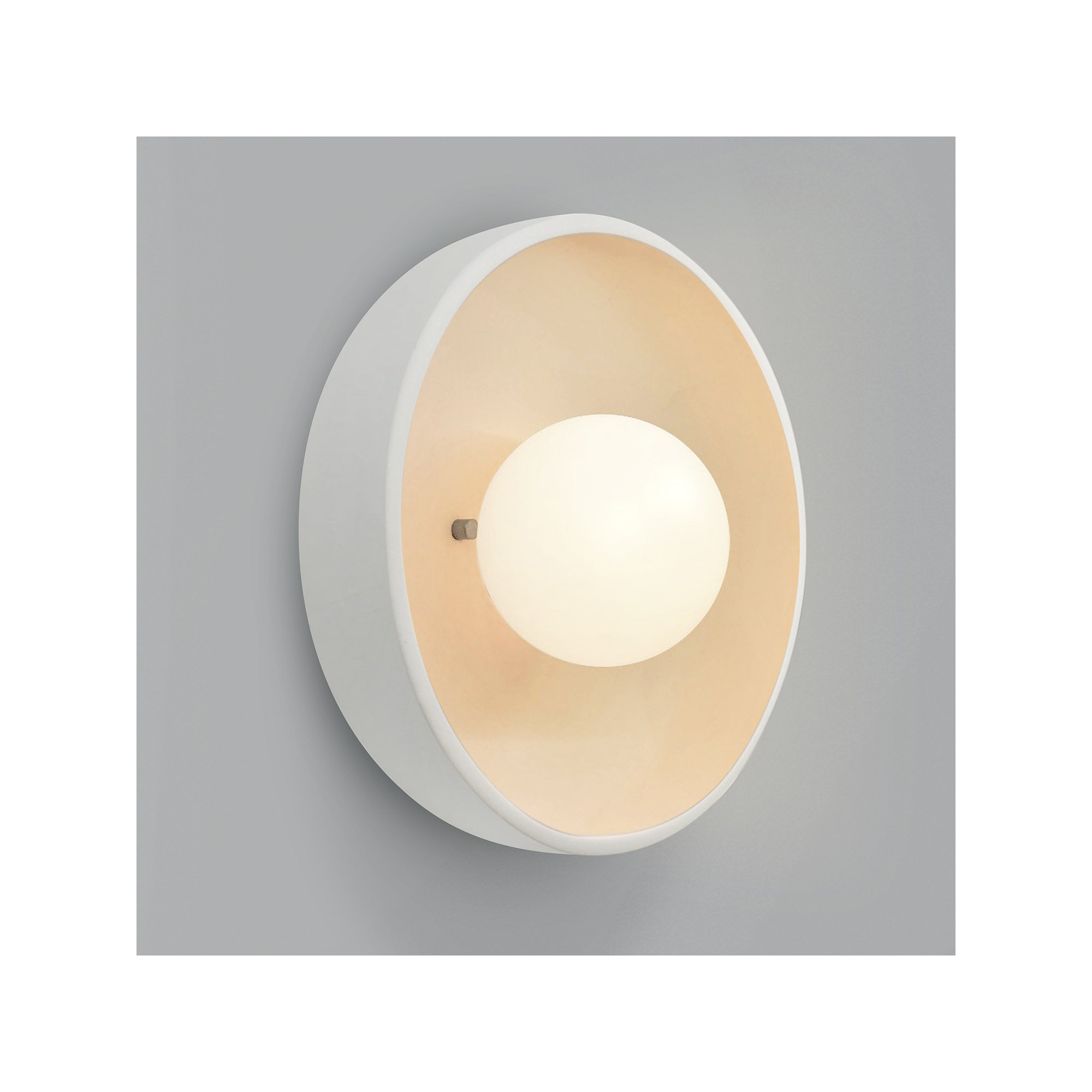 Ambiance - Flush Coupe ADA Wall Sconce - Antique Gold, Bisque