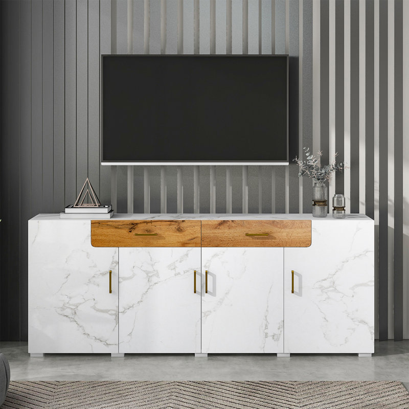 Akenside Unfinished TV Stand for TVs up to 88", White