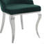 Ensemble de 2 chaises d'appoint en tissu vert et acier inoxydable-475011096