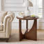 Table d'appoint ovale 100 % bois massif, table basse rustique naturelle aux coins arrondis, idéale pour le salon ou le balcon, 48,5 cm de largeur, profondeur et hauteur adaptées au bureau