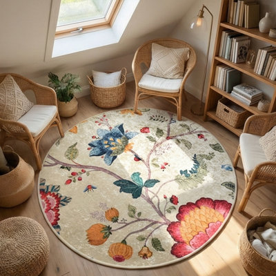 Tapis floral rétro antidérapant Botanical Bloom