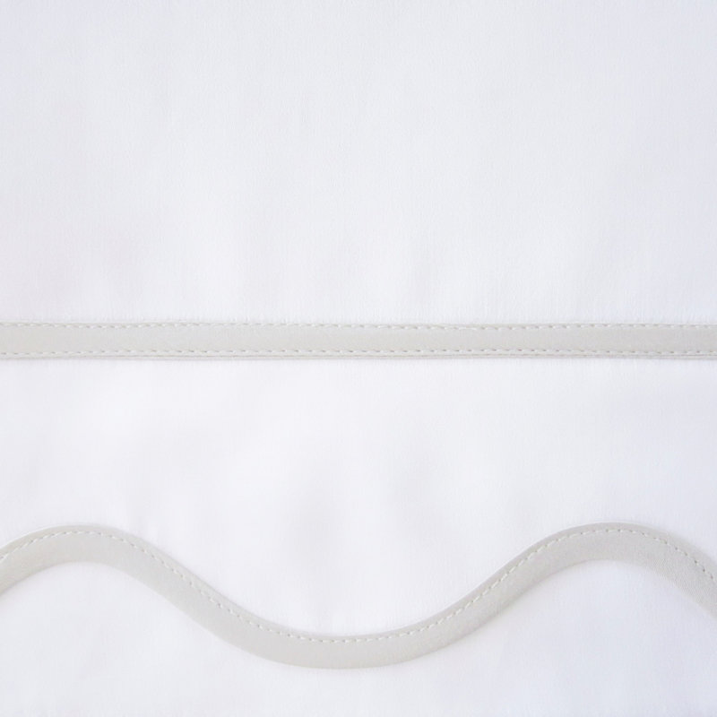 Amalfi Sateen Sheet Set, White/Pebble, Full Sheet Set
