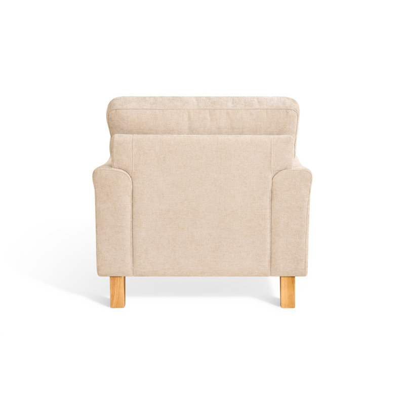 Elmeta Upholstered Armchair, Beige Chenille