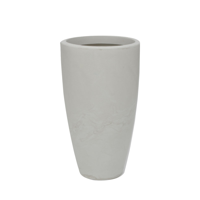 ECOBO Eco-Friendly Round Pot Planter, VicenzaIndoor/Outdoor use,Four Season Use, Off White, 20.9" H x 11.8" W x 11.8" D