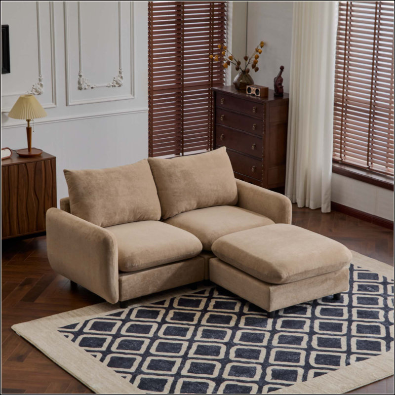 Canapé modulaire en L 3 pièces avec canapé et repose-pieds 3 pièces