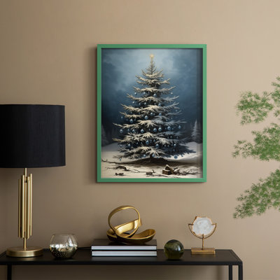 «Christmas Holiday Art» CDLxxx, reproduction d'art encadrée - bois massif