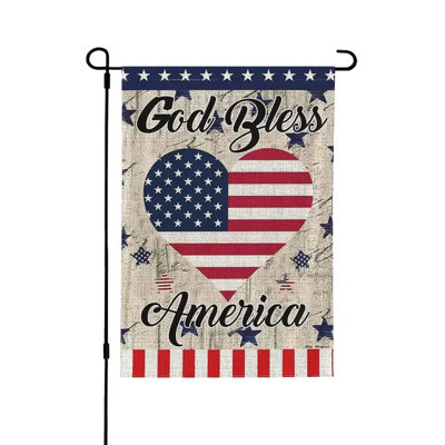 Double Sided Garden Americans Independence Day Linen Print Outdoor Yard Decoration Small Flag