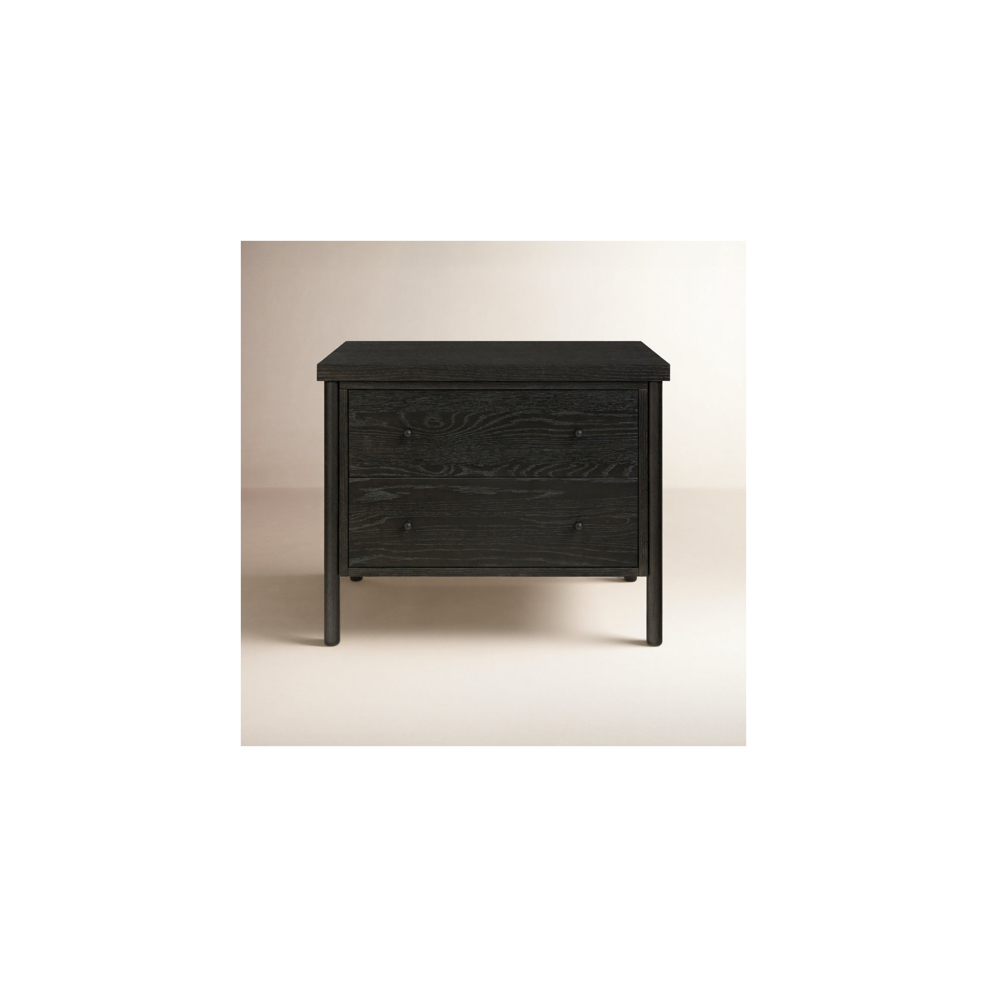 Linda 2 - Drawer Nightstand, Ebony Oak