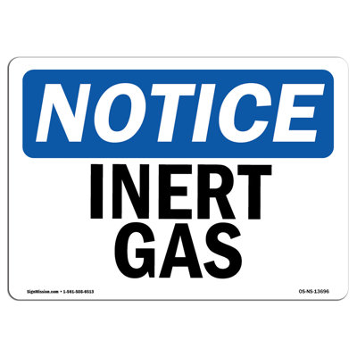 Inert Gas Aluminum Sign 12 x 18