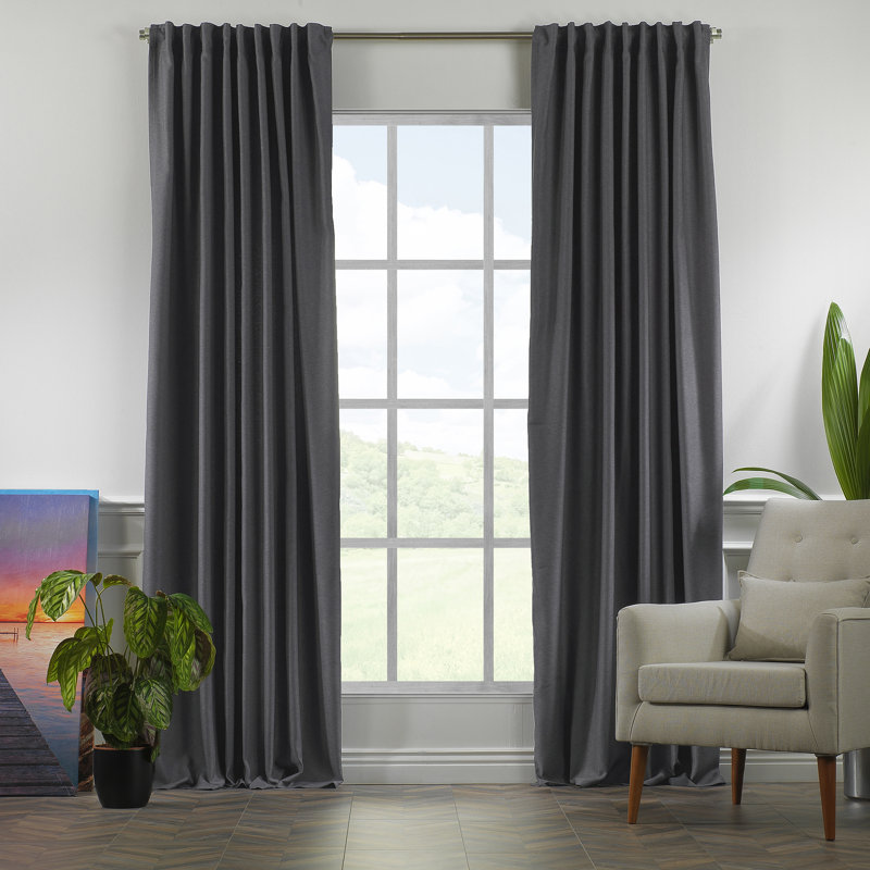 Extra Wide & Extra Long Custom Made Decorative Single Panel, Anthracite, 100" W x 168" L