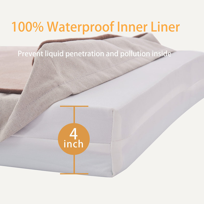 Lit orthopédique pour chien avec mousse à mémoire de forme, Très très grand (H 3,5 po x l 47 po x P 29 po), Kaki