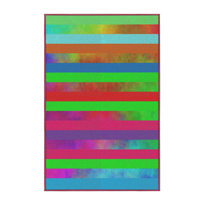 Tapis rayé rouge / vert / bleu Elloree