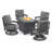 Cortina 25"(H) x 45"(W) Rectangle Fire Pit Table with Aspen Rock-Swivel Chair, (5-Piece)-93671264-101288187