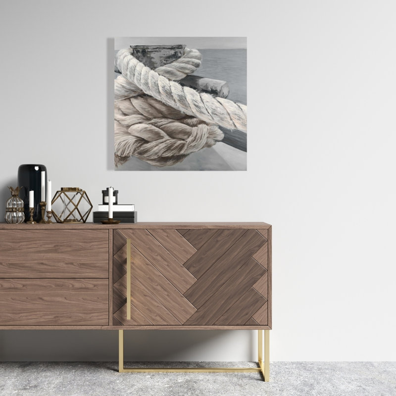Toile beige pour salle de bain | Décoration de corde torsadée pour bateau