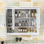 Armoire murale de salle de bain avec miroir et tablette ouverte