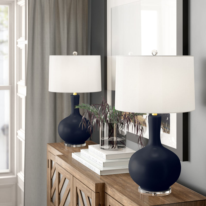 Ensemble de lampe de table 26,5 "Amose, Bleu marine