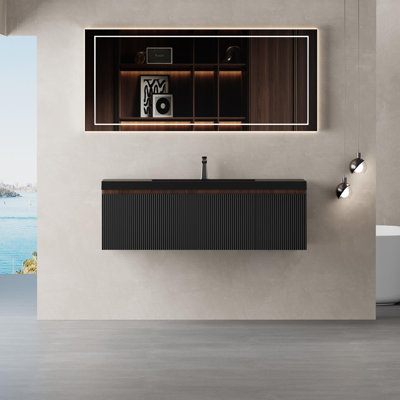 Meuble-lavabo mural 48 po avec lavabo à surface solide 48 po
