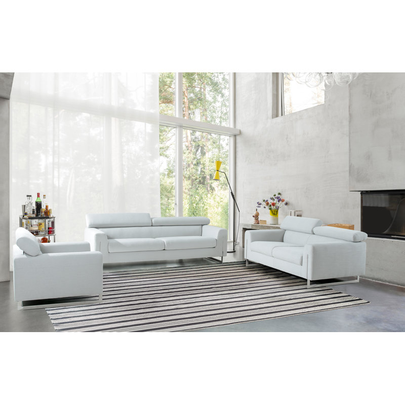 Serena Upholstered 72.44'' Loveseat, Silver Polyester/Polyester Blend