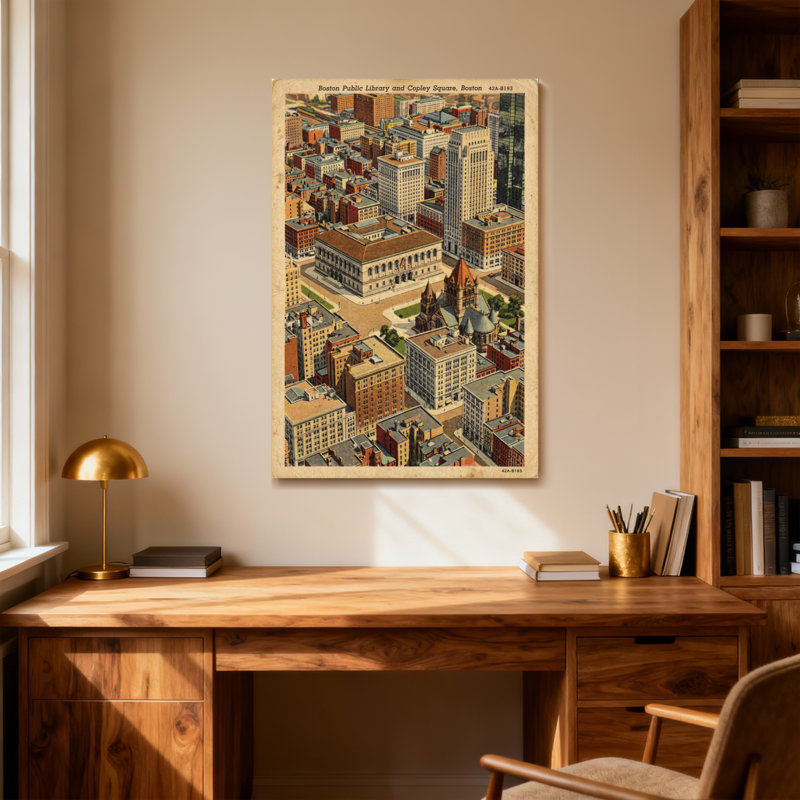 Scenic & Cityscapes Boston Public Library et Copley Square View, H 24 po x l 16 po