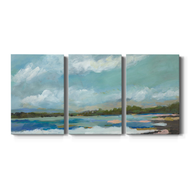 Vue sur la mer IV - Toile tendue avec châssis de qualité supérieure - Prêt à être accroché, H 27 po x l 54 po x P 1 po