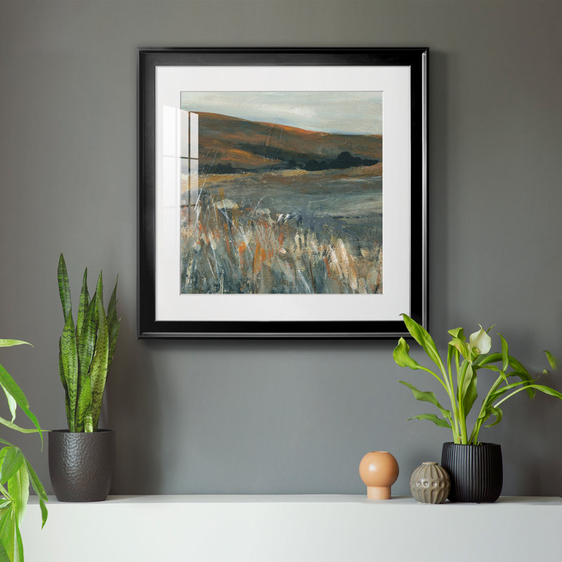 Cuivre crépuscule I - peinture encadrée, Papier encadré noir, H 17,5 po x l 17,5 po x P 1,5 po