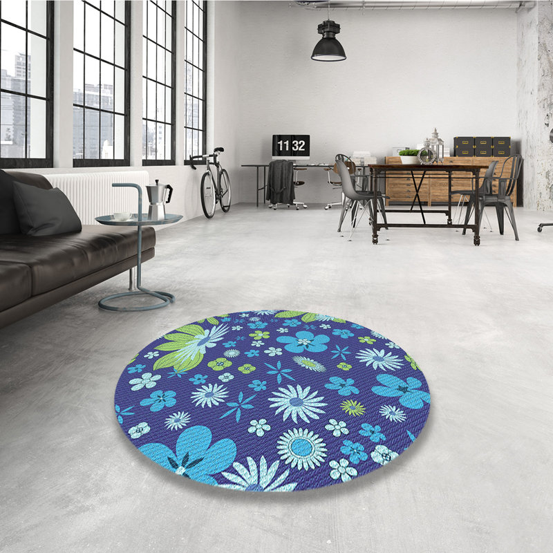 Floral Indoor Rug, Square 6'