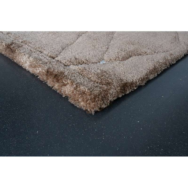 Tapis en polyester recyclé brun, cuivre, rouille et ivoire Nube Messina, Rectangle 7 pi 10 po x 10 pi