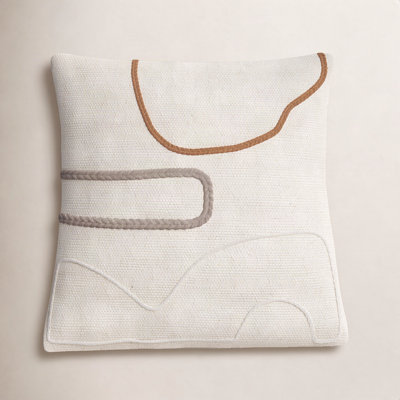 Alain Embroidered Cotton Pillow Cover
