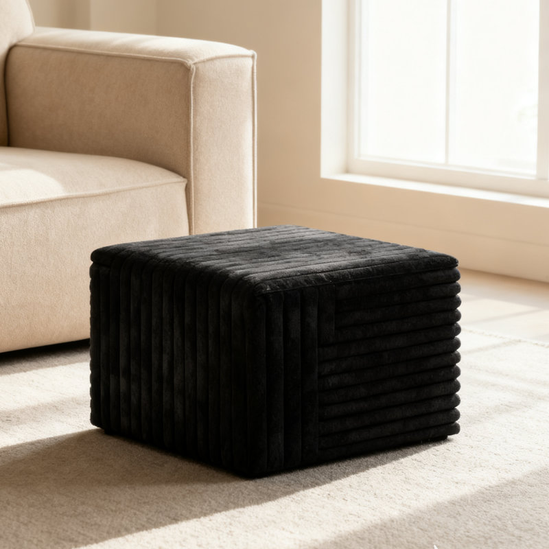 Repose-pieds modulaire pour salon rembourré en mousse à mémoire de forme haute densité