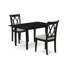Ensemble de table de salle à manger 5 pièces pour 4 personnes comprenant une table de cuisine rectangulaire avec rallonge papillon et 4 chaises de salle à manger en tissu de lin, noir-1205666575-1126426563-1126426560
