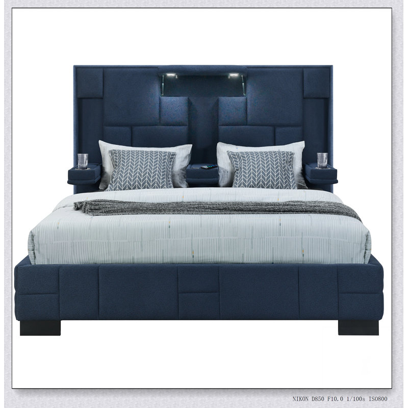 Navy Blue Queen Bed