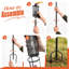 Lot de 4 torches en verre à la citronnelle, 473 ml (16 oz), torches de jardin d'extérieur avec piquet à 3 branches.-135045399