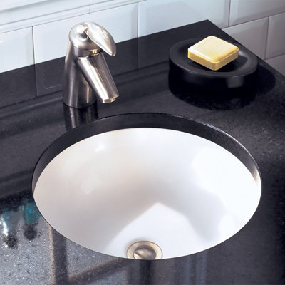 Lavabo pour salle de bain circulaire encastré avec trop-plein Orbit