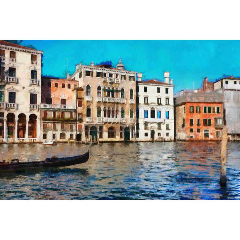 European Buildings on Water - Photographie sur toile tendue, H 8 po x l 12 po