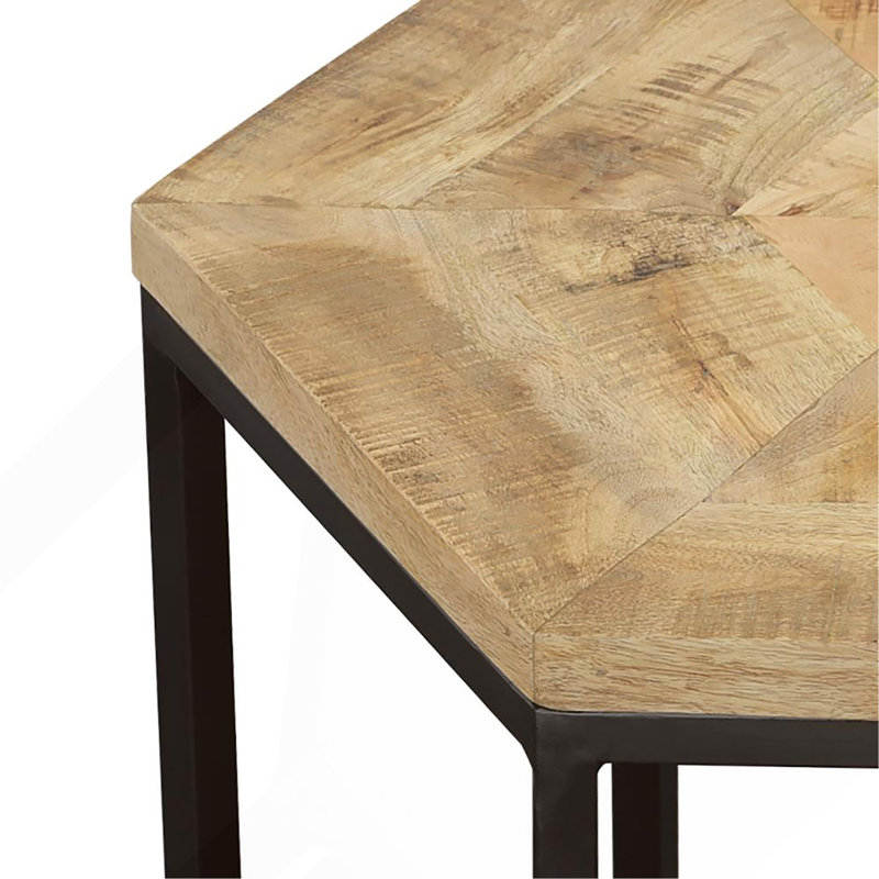 Table gigogne 2 pièces naturelle et noire