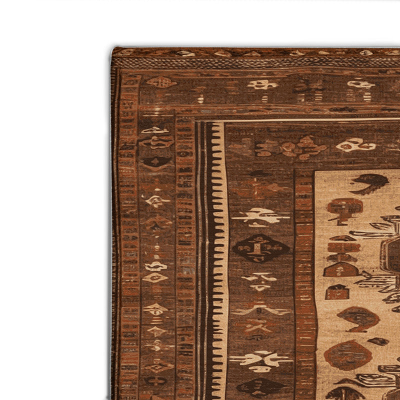 Tapis turc intérieur et extérieur brun, Rectangulaire 8 pi x 10 pi