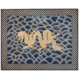 Antique English Pontremoli Needlepoint Rug With a Unique Dragon in the Centre 8'8" x 10'0" Area Rug