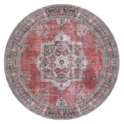 Premium Round Carpet (90.6 inches), 100% Polyester, 1850 g/m² | 4 mm Pile Height, Recycled Poly Cotton Underside | Machine Washable at 30°C, Ideal for Living Room & Bedroom, Soft and Durable Design