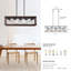  Lustre de style campagne moderne à 5 lumières de 31,5 pouces de largeur, style îlot de cuisine en bois massif pour îlot de cuisine, salle à manger-206359505-206359504