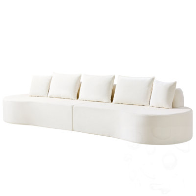 Curved Modular Sectional Sofa With Pillows