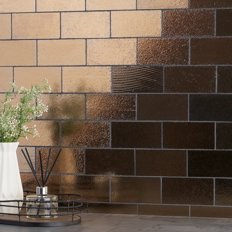 Art Lava Subway Tile (3.44 Sq. Ft. / Case), Dark Brown/Yellow