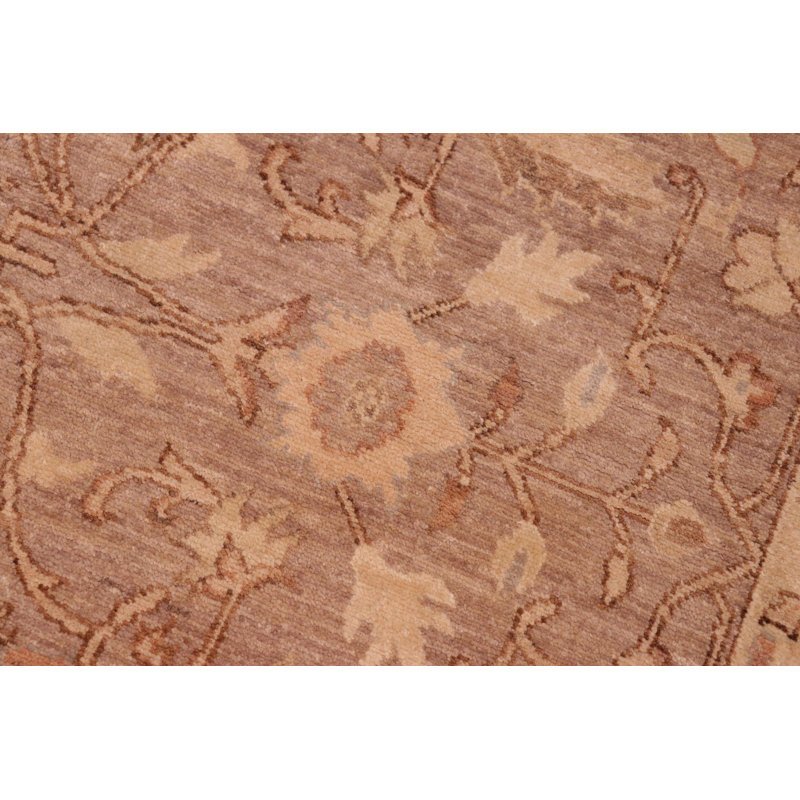 Tapis oriental brun en laine noué à la main 6 pi x 9 pi 5 po Baccio