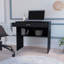 Bureau noir avec tiroir et tablette-178654832