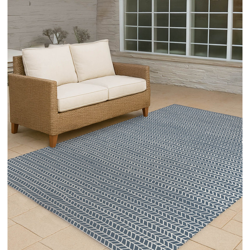Tapis d'extérieur à motif de chevrons antidérapant, Rectangle 5 pi x 7 pi