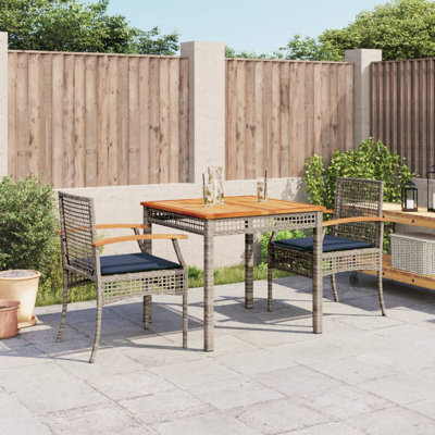 Bayou Breeze 5 Piece Patio Dining Set With Cushions Black Poly Rattan