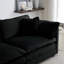 Canapé modulaire réversible en chenille noire - Coussins moelleux pour la détente inclus Polyvalence du canapé-1334743302